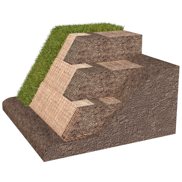 Hillside vineyard stratigraphy