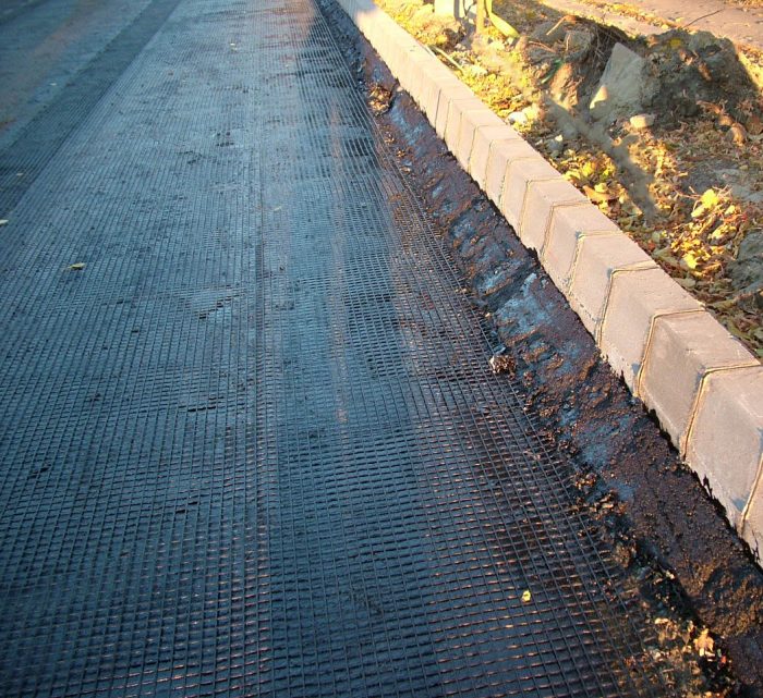 Reinforcement geogrids for roads