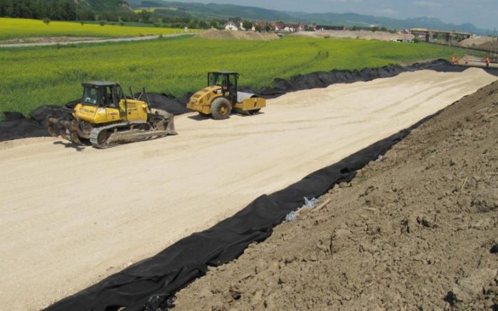 Reinforcement geogrids for roads