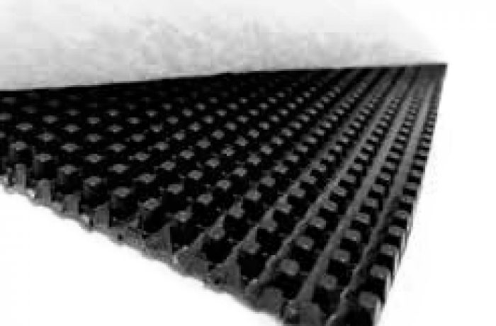 High flow cuspated HDPE drainage core bonded to two non woven geotextiles
