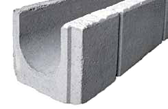 Concrete drainage channel with asymmetrical profile