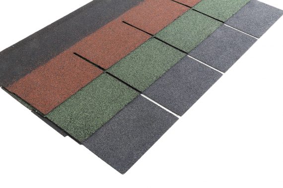 Rectangular bituminous shingles