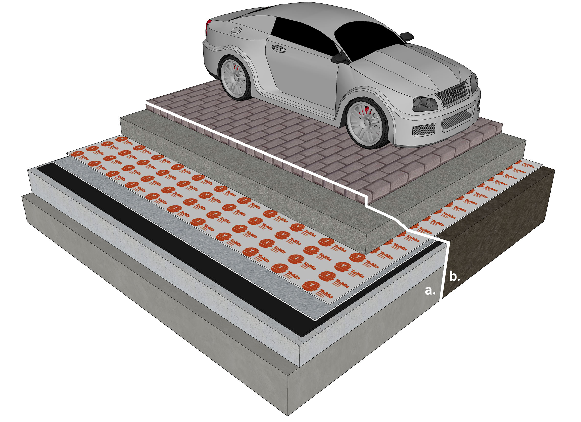 Carriageable flat roofs