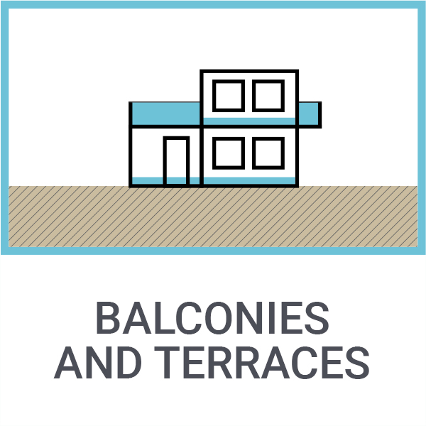 Balconies and terraces