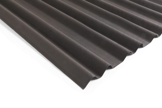 Wave profiled bituminous sheet for use under clay tiles