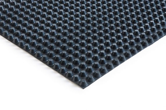 HDPE studded membrane, 20 mm thick with fire retardant additives