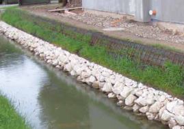 Geo - reinforced earth geogrids - river