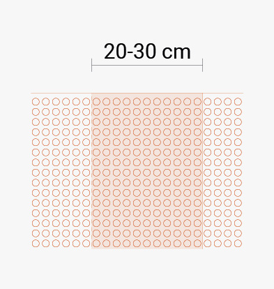 Posa TMD 1011: Sovrapporre due membrane vicine di almeno 20-30 cm
