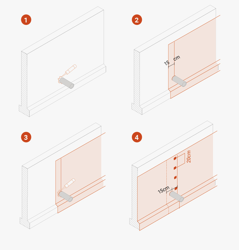 Laying TMD 1011: Inlets for utility connections